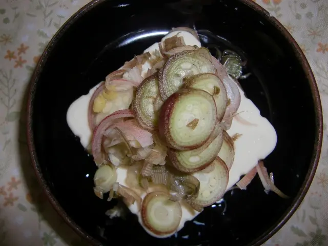 みょうがをのせた冷奴